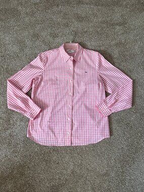 Vineyard Vines Pink Gingham Button Down Long Sleeve Oxford Shirt Excellent Cond